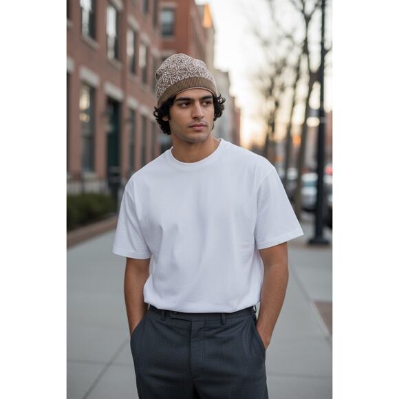 MICHAEL Michael Kors Accessories - Michael Kors Beanie Brown Logo Print Knit Hat New Unisex